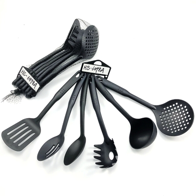 6pcs 나일론 부엌 도구 세트 샐러드 스푼 생산 및 녹색 부엌 테이블 도구