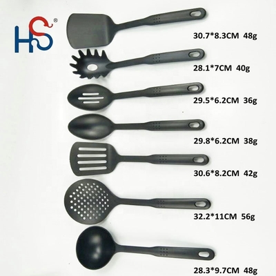 6pcs 나일론 부엌 도구 세트 샐러드 스푼 생산 및 녹색 부엌 테이블 도구